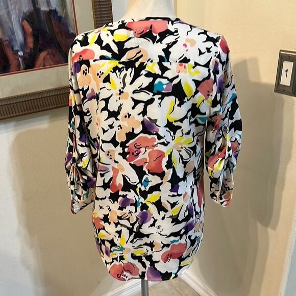 Yumi Kim Floral Multicolor Tiered Women's Top Size Medium - Picture 10 of 14